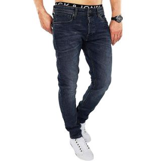 JACK & JONES Herren Jeans Tim Agi 010 Slim Straight Stretch Sportlich Gerade Dark Blue Denim